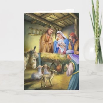 The Story Of Nativity  The Birth Of Jesus Holiday Card by patrickhoenderkamp at Zazzle