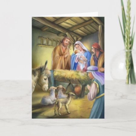 The Story Of Nativity, The Birth Of Jesus Holiday Card