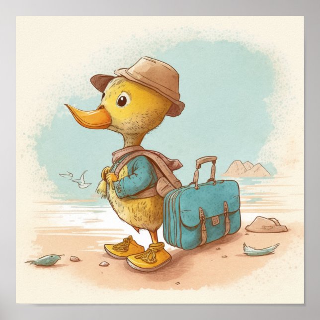 The Story of the Curious Duckling nursery art Poster (Front)