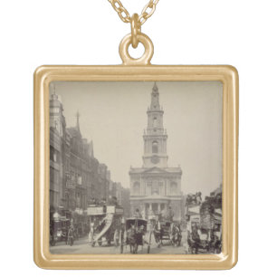 The Strand, c.1880 (sepia photo) Gold Plated Necklace