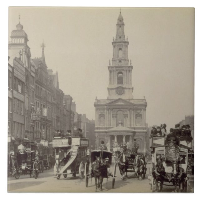 The Strand, c.1880 (sepia photo) Tile (Front)