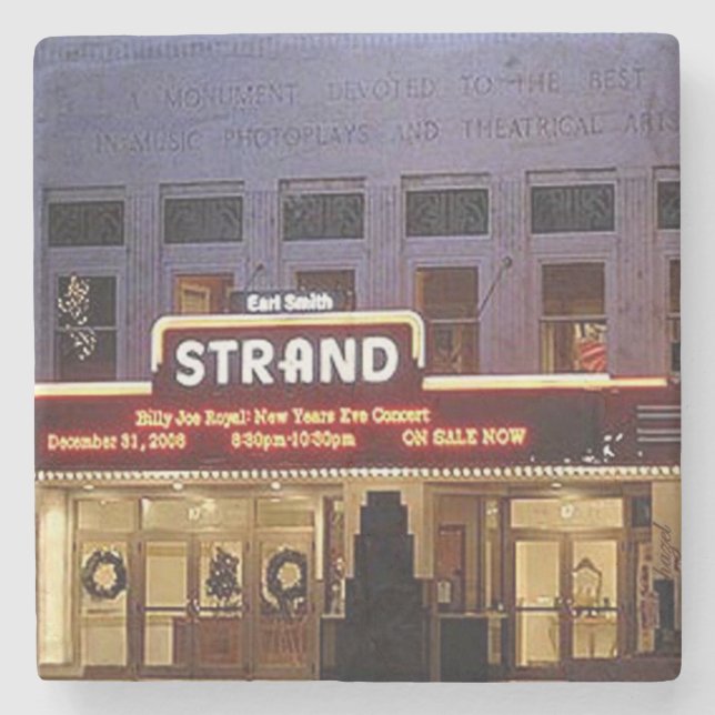 The Strand, Marietta, Ga. Marble Stone Coaster. Stone Coaster (Front)