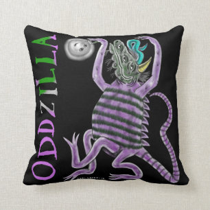 The Strange Tail Of Oddzilla Throw Pillow