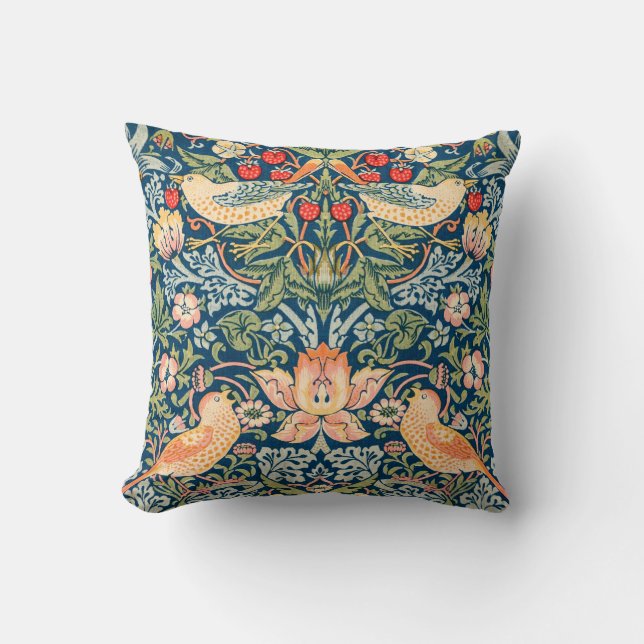 The Strawberry Thief  Throw Pillow (Front)