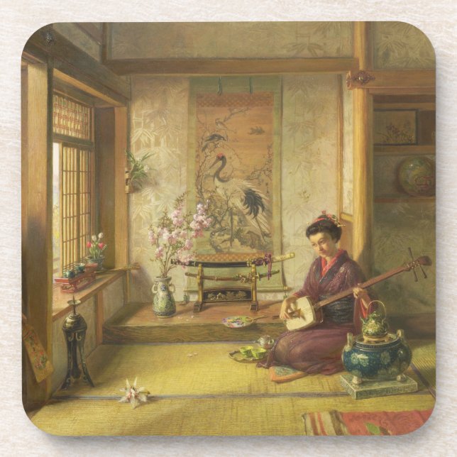 The Stray Shuttlecock (oil on canvas) Beverage Coaster (Front)