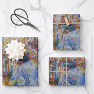 The Street Enters the House - Umberto Boccioni Wrapping Paper Sheets