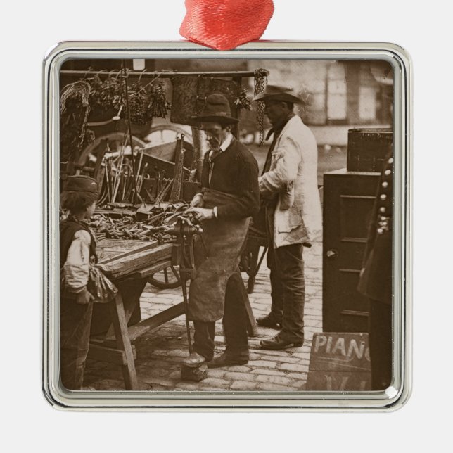 The Street Locksmith, from 'Street Life in London' Metal Ornament (Front)