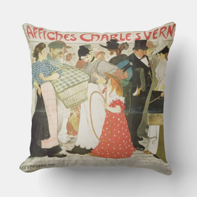 'The Street', poster for the printer Charles Verne Throw Pillow (Front)
