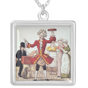 The Street Singer, engraved by Alois Senefelder Silver Plated Necklace