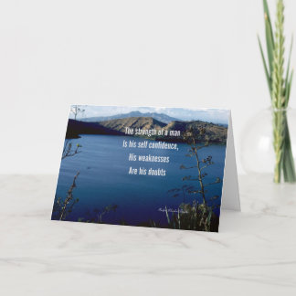 The strength of a man greeting cards