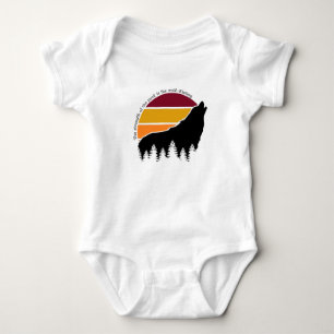 The Strength of the Pack is the Wolf Retro Sunset Baby Bodysuit