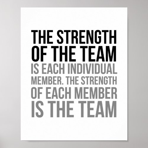 The Strength Of The Team Is Each Individual Member Poster