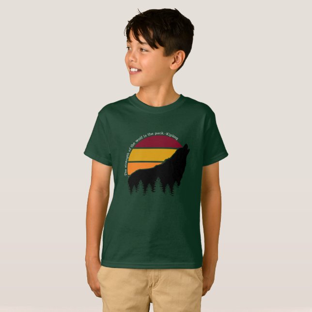 The Strength of the Wolf is the Pack Retro T-Shirt (Front Full)