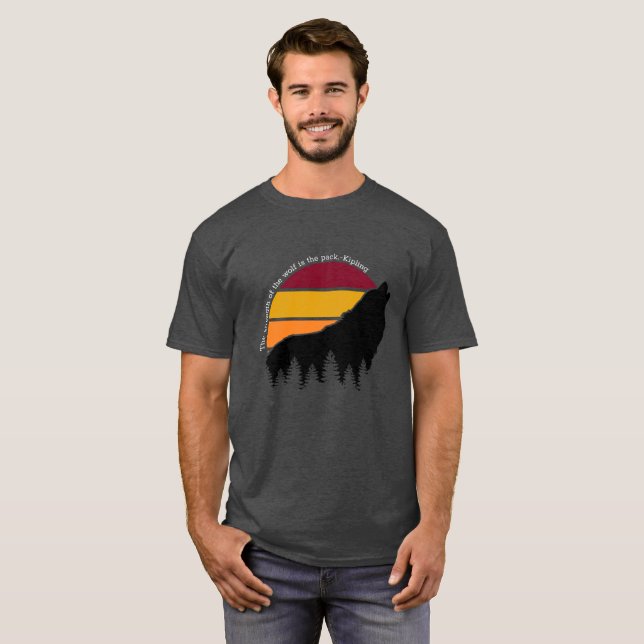 The Strength of the Wolf is the Pack Retro T-Shirt (Front Full)
