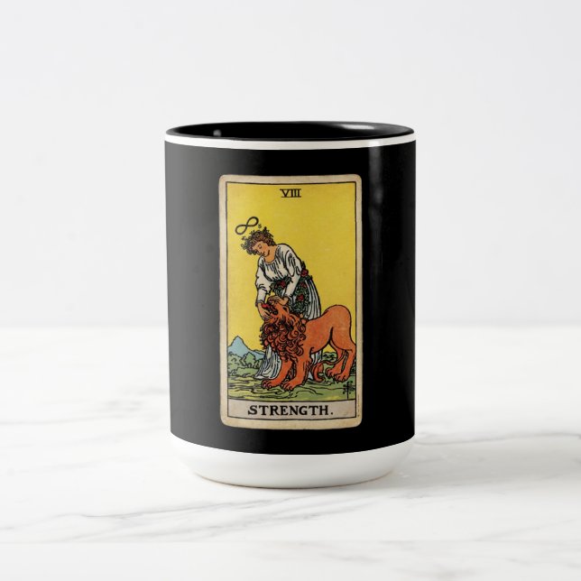 The Strength Tarot Two-Tone Coffee Mug (Center)