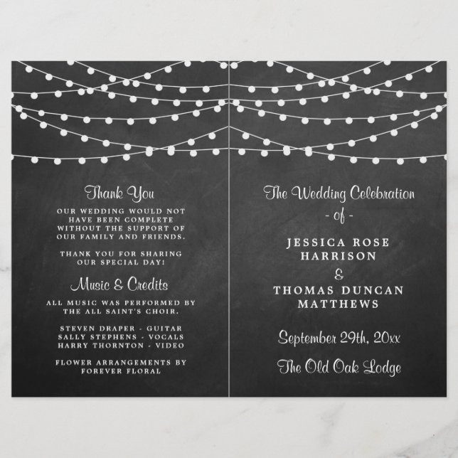 The String Lights On Chalkboard Wedding Collection (Front)