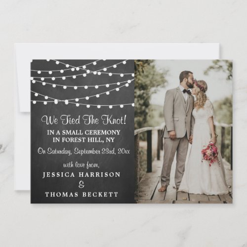 The String Lights On Chalkboard Wedding Collection Announcement