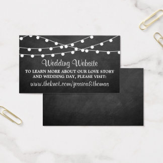 The String Lights On Chalkboard Wedding Collection Business Card