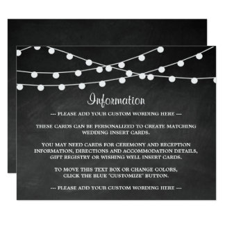The String Lights On Chalkboard Wedding Collection Card