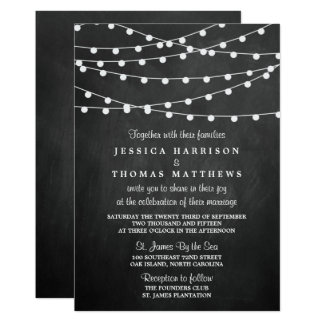 The String Lights On Chalkboard Wedding Collection Card