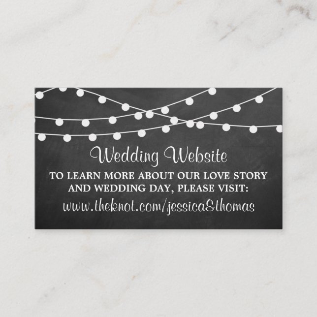 The String Lights On Chalkboard Wedding Collection Enclosure Card (Front)