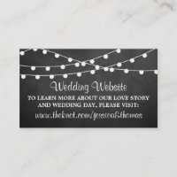 The String Lights On Chalkboard Wedding Collection Enclosure Card