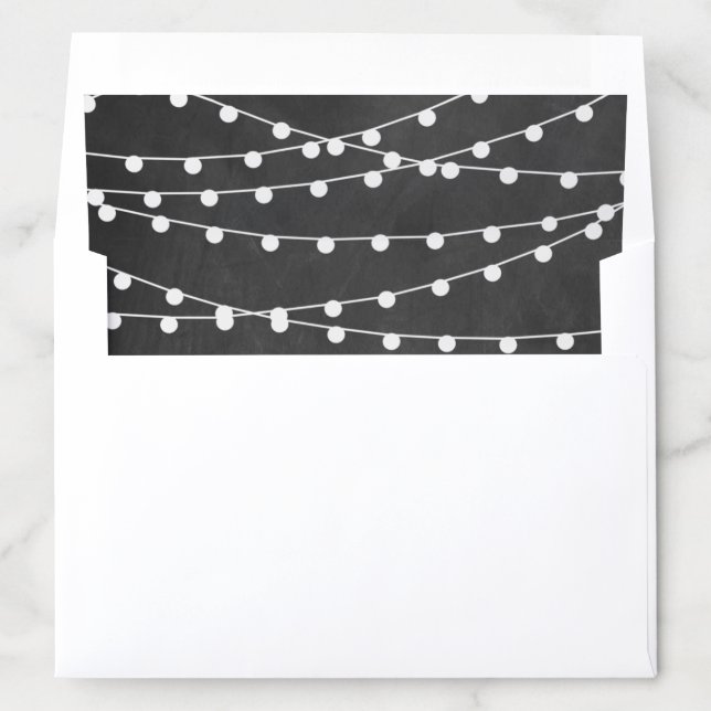 The String Lights On Chalkboard Wedding Collection Envelope Liner (In Envelope)