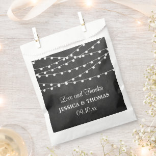 The String Lights On Chalkboard Wedding Collection Favor Bag