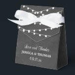 The String Lights On Chalkboard Wedding Collection Favor Boxes<br><div class="desc">Celebrate in style with these elegant and very trendy wedding favor boxes. The design is easy to personalize with your own wording and your family and friends will be thrilled when they receive this fabulous favor boxes. Matching items can be found in the collection.</div>