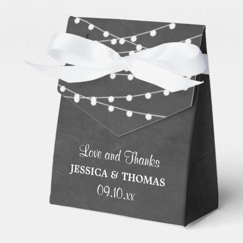 The String Lights On Chalkboard Wedding Collection Favor Boxes