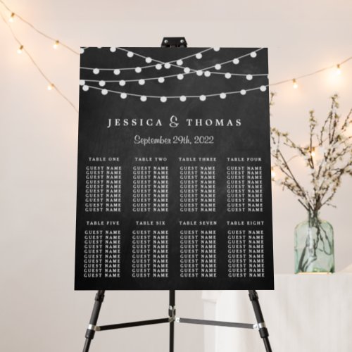 The String Lights On Chalkboard Wedding Collection Foam Board