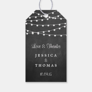 The String Lights On Chalkboard Wedding Collection Gift Tags