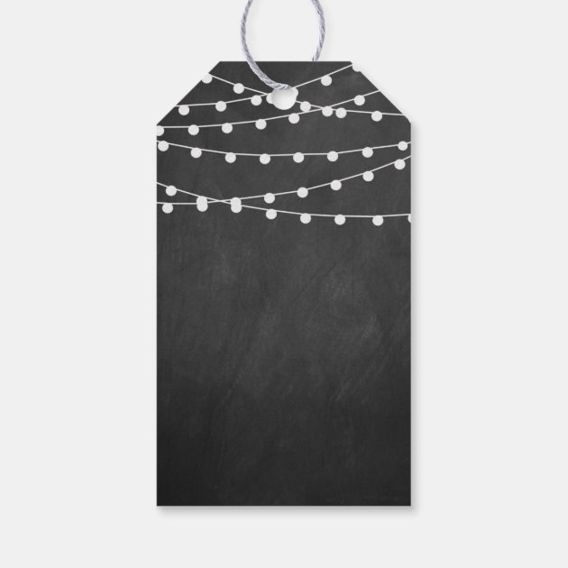 The String Lights On Chalkboard Wedding Collection Gift Tags