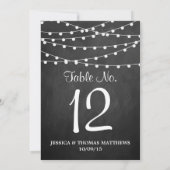 The String Lights On Chalkboard Wedding Collection Invitation (Back)
