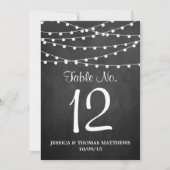 The String Lights On Chalkboard Wedding Collection Invitation (Front)