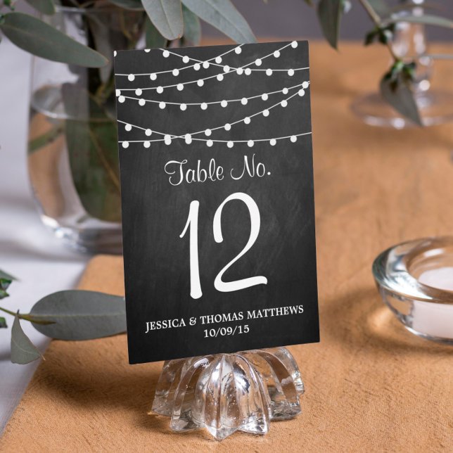 The String Lights On Chalkboard Wedding Collection Invitation