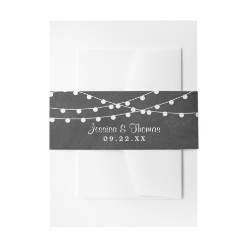 The String Lights On Chalkboard Wedding Collection Invitation Belly Band