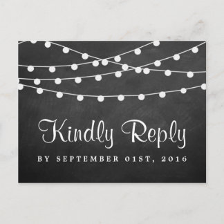 The String Lights On Chalkboard Wedding Collection Invitation Postcard