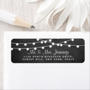 The String Lights On Chalkboard Wedding Collection Label