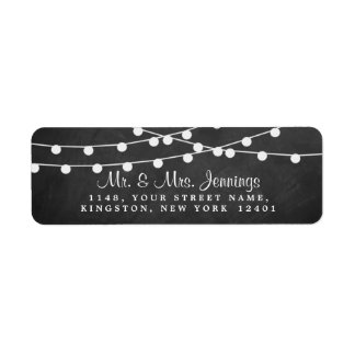 The String Lights On Chalkboard Wedding Collection Label