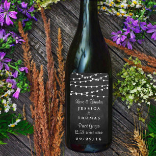 The String Lights On Chalkboard Wedding Collection Label