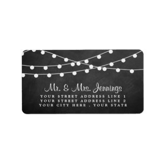 The String Lights On Chalkboard Wedding Collection Label