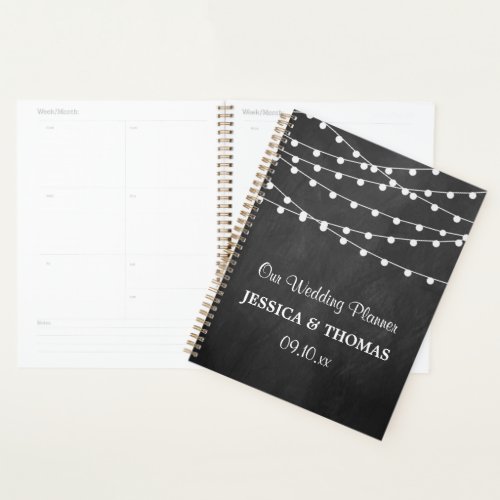The String Lights On Chalkboard Wedding Collection Planner