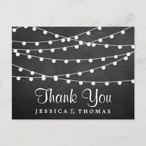 The String Lights On Chalkboard Wedding Collection Postcard