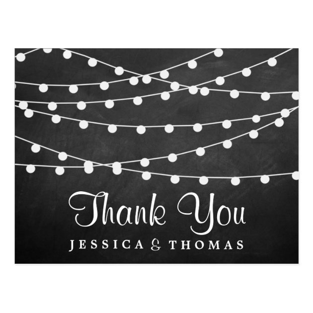 The String Lights On Chalkboard Wedding Collection Postcard