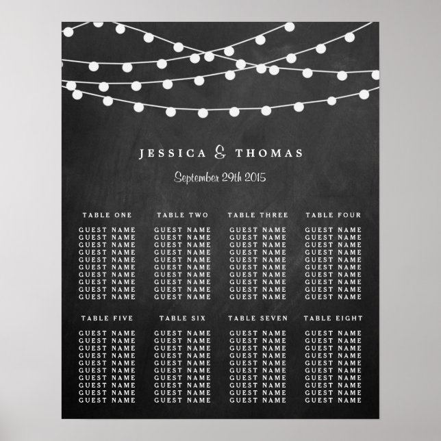 The String Lights On Chalkboard Wedding Collection Poster (Front)