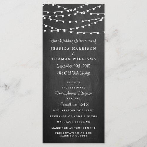 The String Lights On Chalkboard Wedding Collection Program