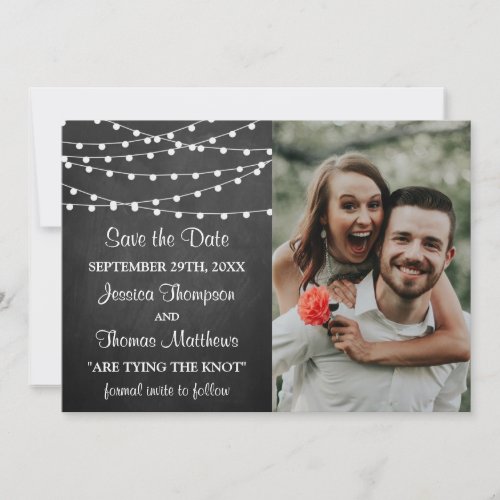 The String Lights On Chalkboard Wedding Collection Save The Date