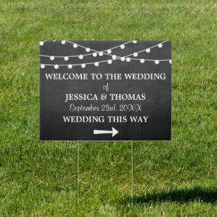 The String Lights On Chalkboard Wedding Collection Sign