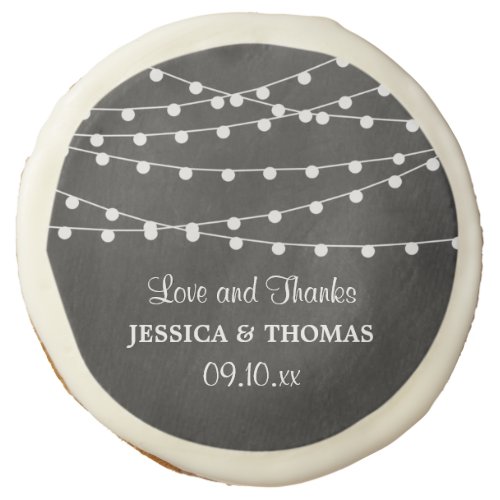 The String Lights On Chalkboard Wedding Collection Sugar Cookie